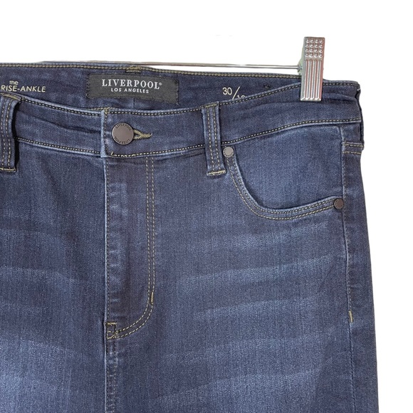 Liverpool Los Angeles The High Rise Ankle Cropped Dark Wash Denim Jeans Size 10 - Picture 10 of 15